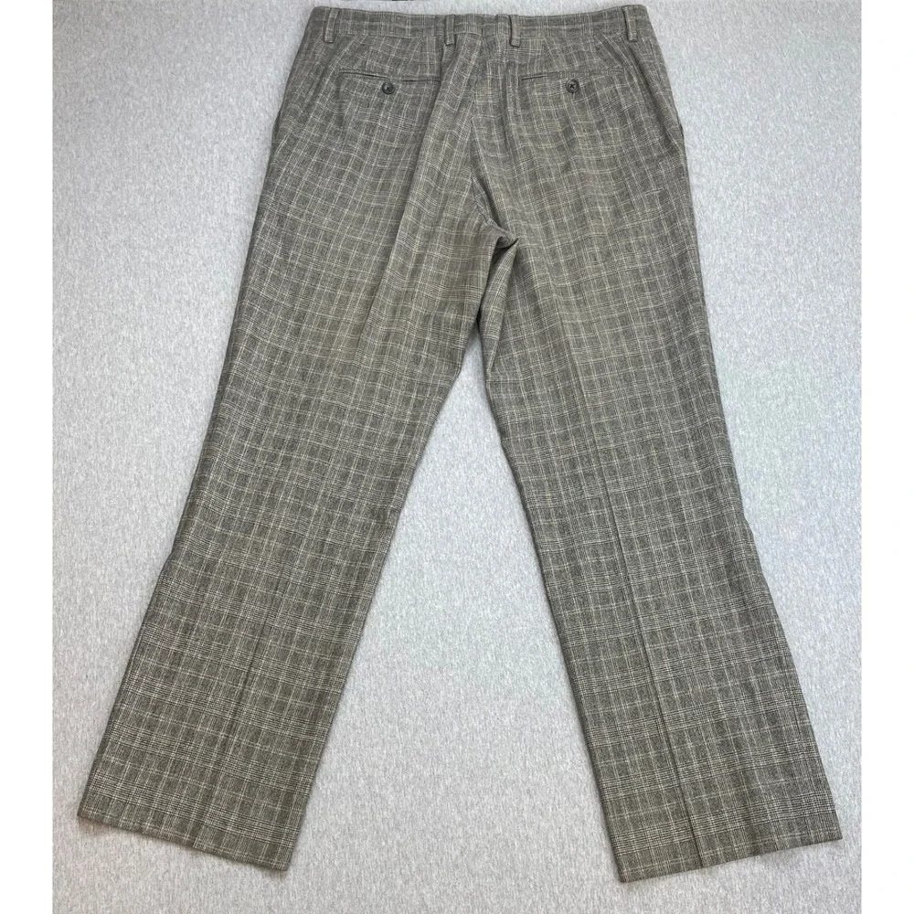 Banana Republic Pants Mens 34 x 32 Plaid Wool Blend Stretch Classic Fit Straight